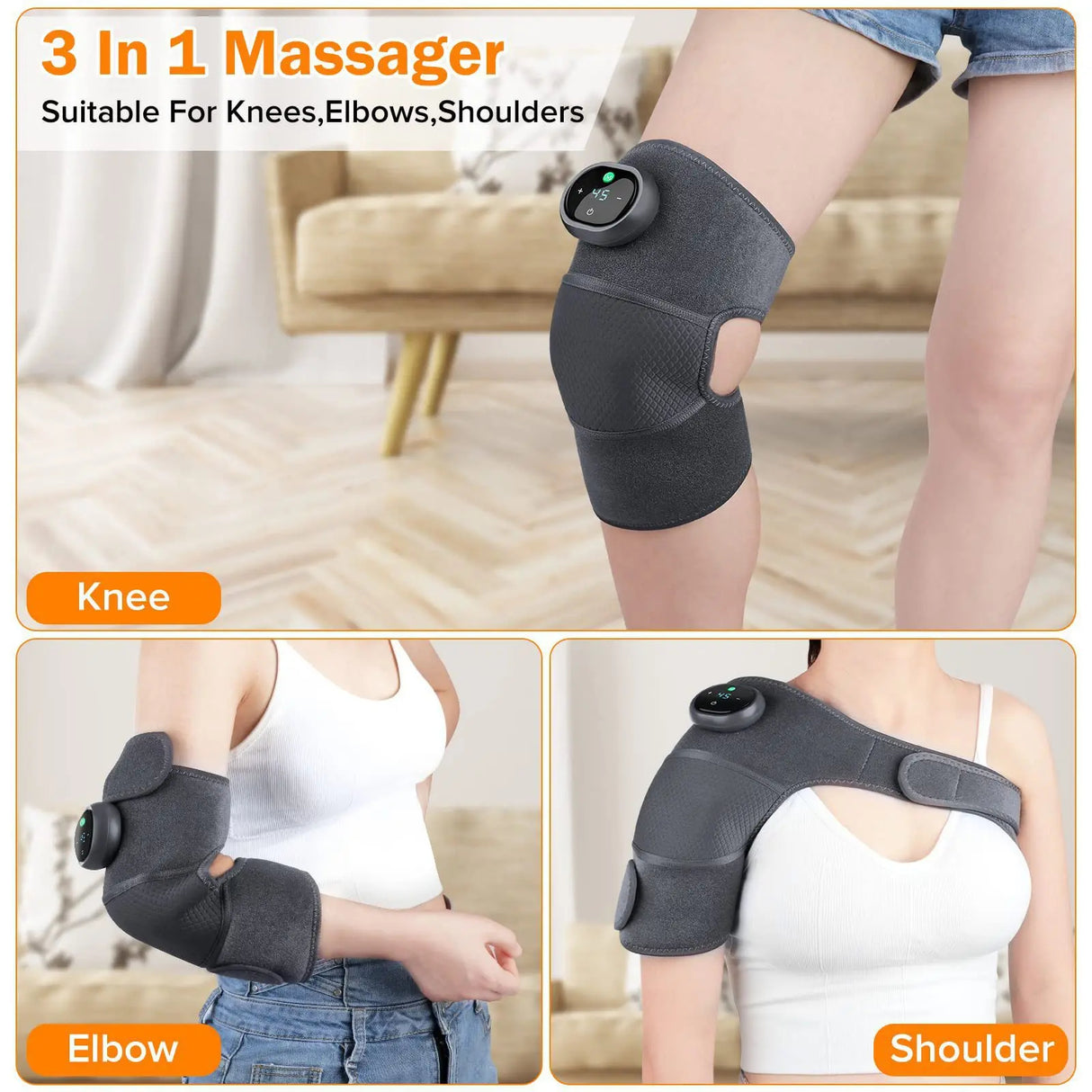 Rechargeable Heated Knee Massager Brace