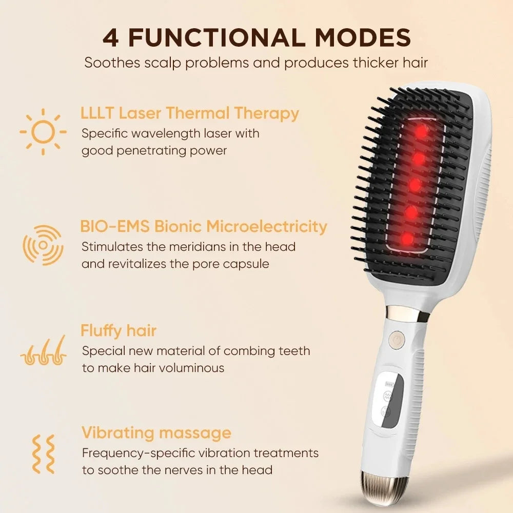 SILK ROLLA Advanced 3-in-1 Scalp & Hair Care Massage Brush with Red Light Therapy