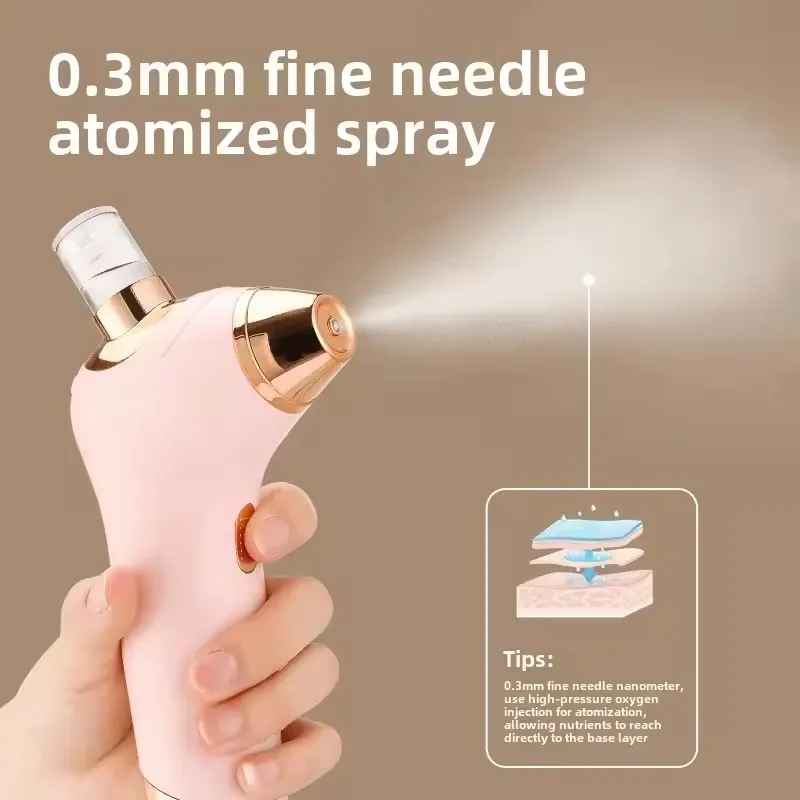 Portable Oxygen Injector for Face Hydration and Skin Rejuvenation