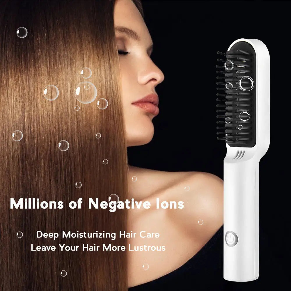 SILK ROLLA Wireless Ceramic Hair Straightener Brush