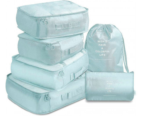 Waterproof Compression Packing Cubes Large Travel Luggage Organiser Storage 6 PCS