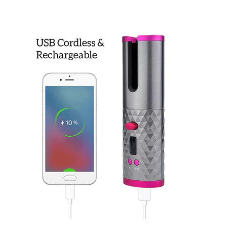 SILK ROLLA Portable Automatic Hair Curler with Adjustable Temperature and LCD Display