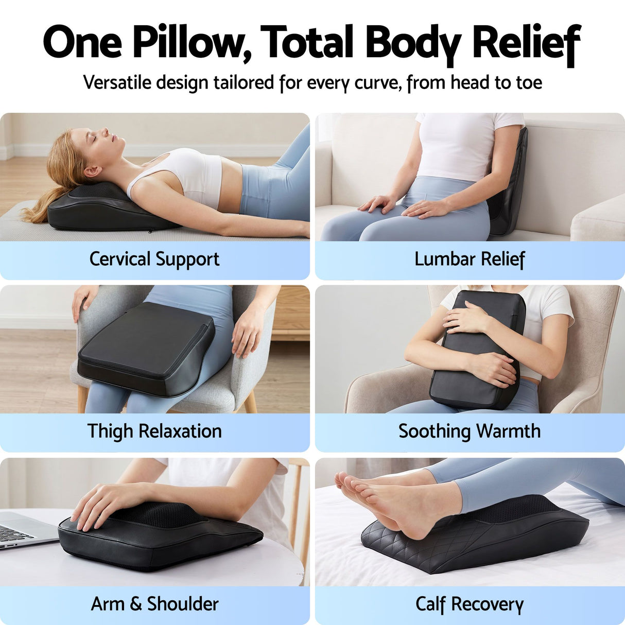 Heated Back Massager with Lumbar Support Cushion