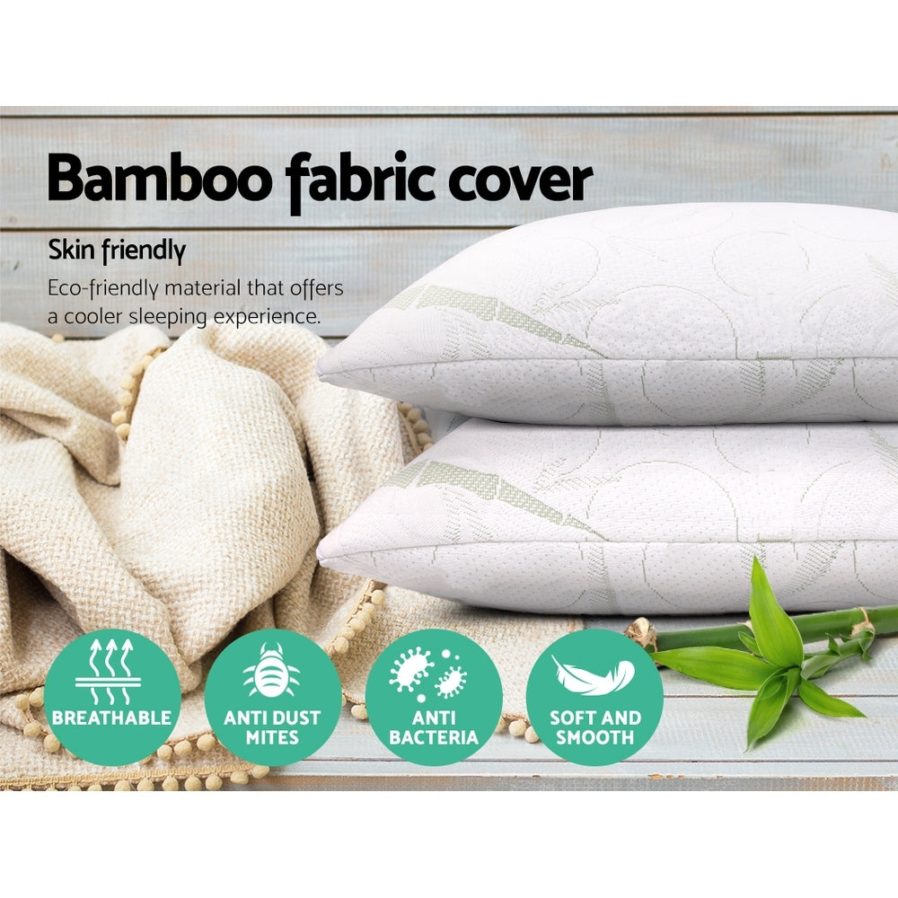 Bamboo Memory Foam Pillow 2 Pack