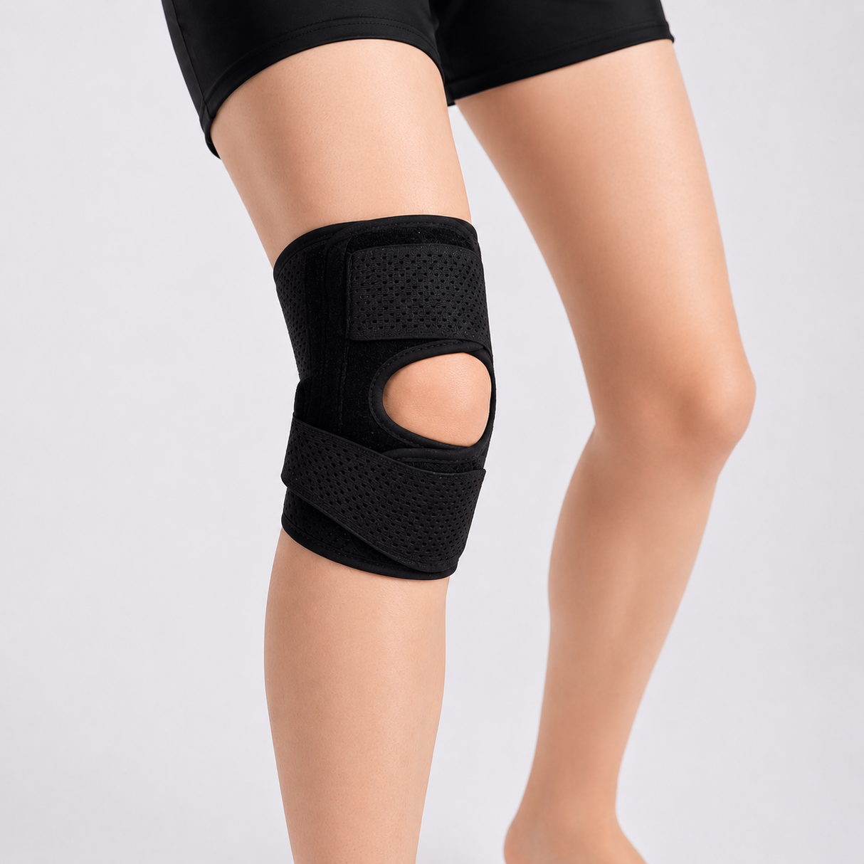 Knee Brace with Side Stabilisers and Compression Support