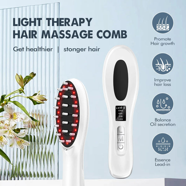 Light Therapy Hair Massage Comb With Red Light Blue Light Laser Hair Growth