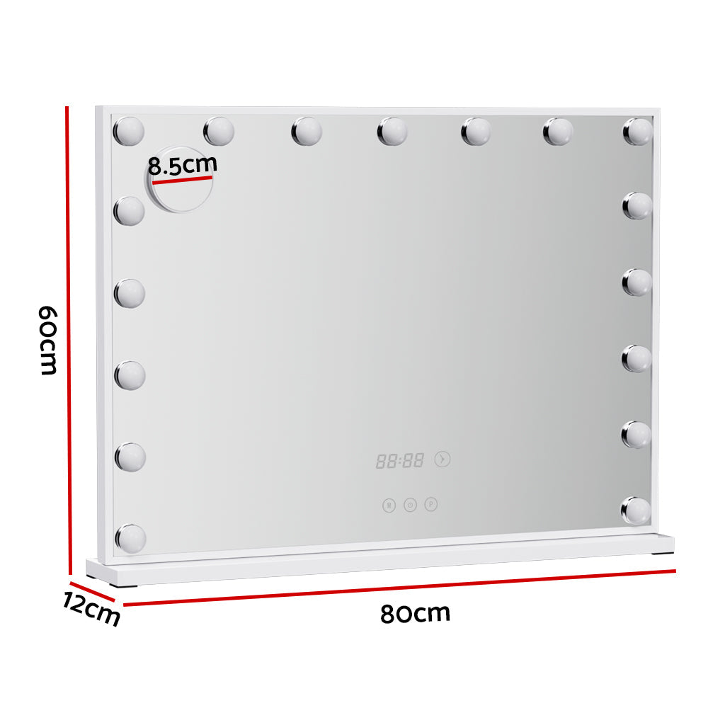 Embellir Makeup Mirror 80x60cm Hollywood Vanity with LED Light Tabletop