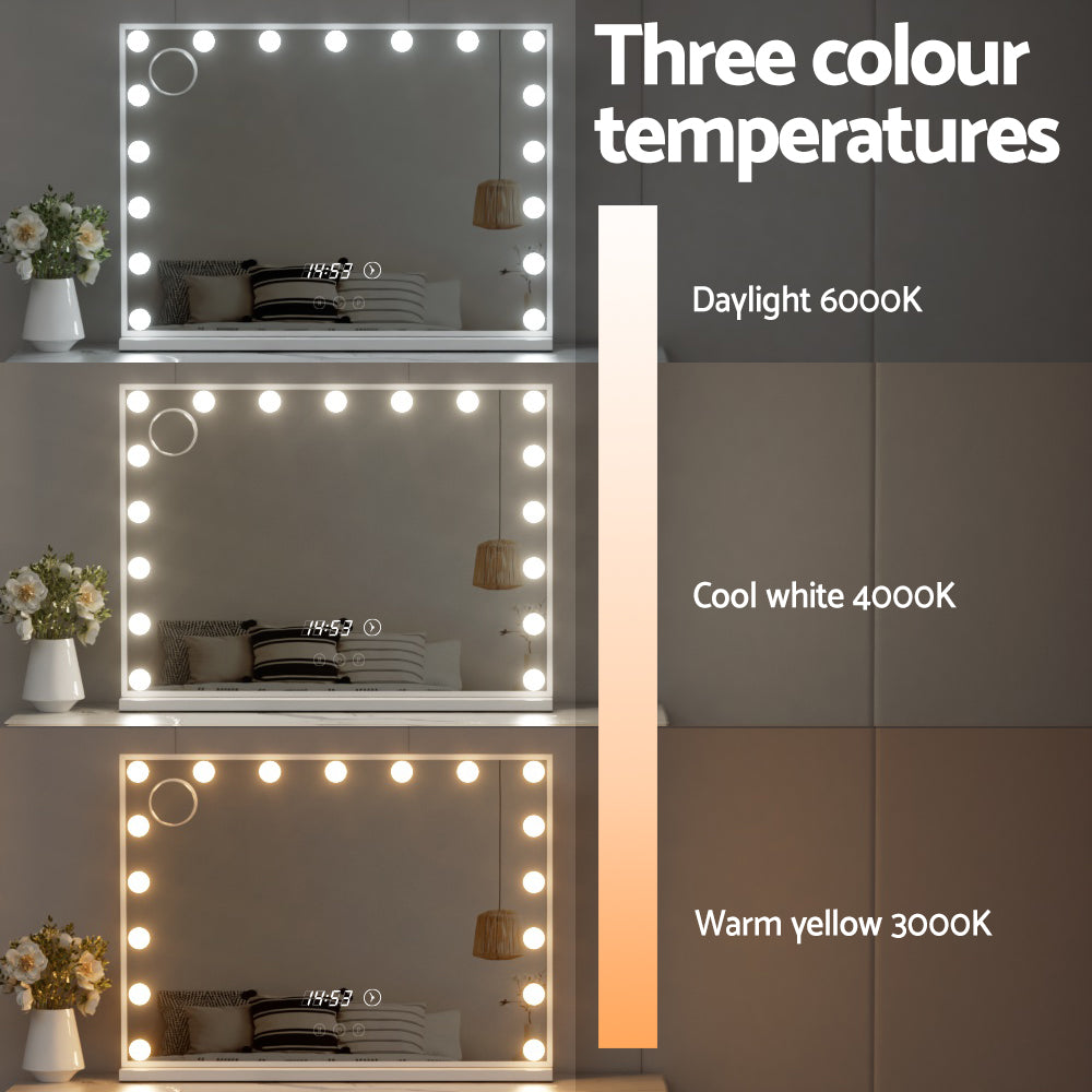 Embellir Makeup Mirror 80x60cm Hollywood Vanity with LED Light Tabletop