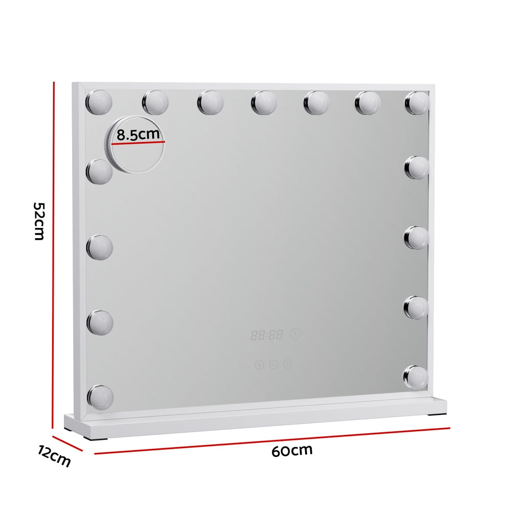 Embellir Makeup Mirror 60x52cm Hollywood Vanity with LED Light Tabletop