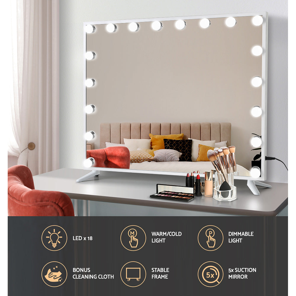 Embellir Hollywood Makeup Mirror 80x65cm 18 LED with Light Vanity Dimmable Wall