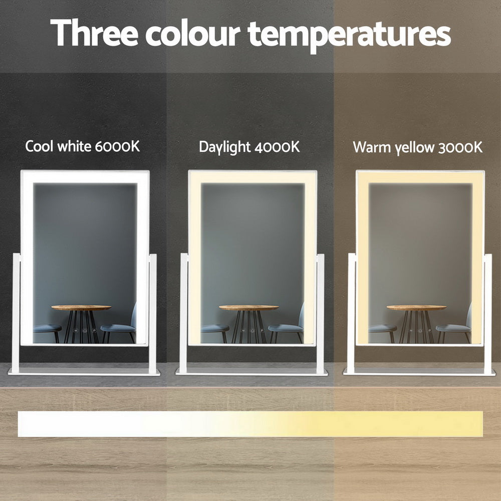 Embellir Makeup Mirror 30x40cm with Led light Lighted Standing Mirrors White