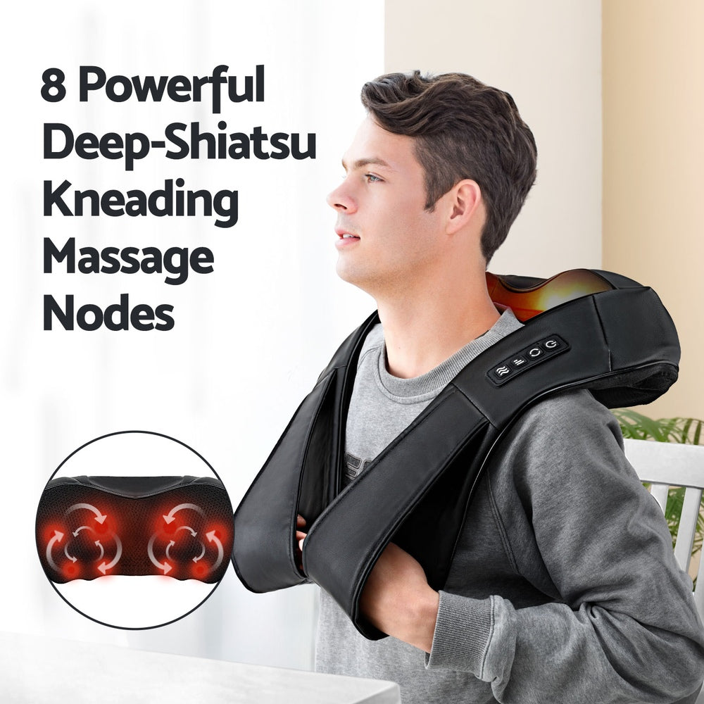 Livemor Heated Neck Massager with 8 Massage Nodes