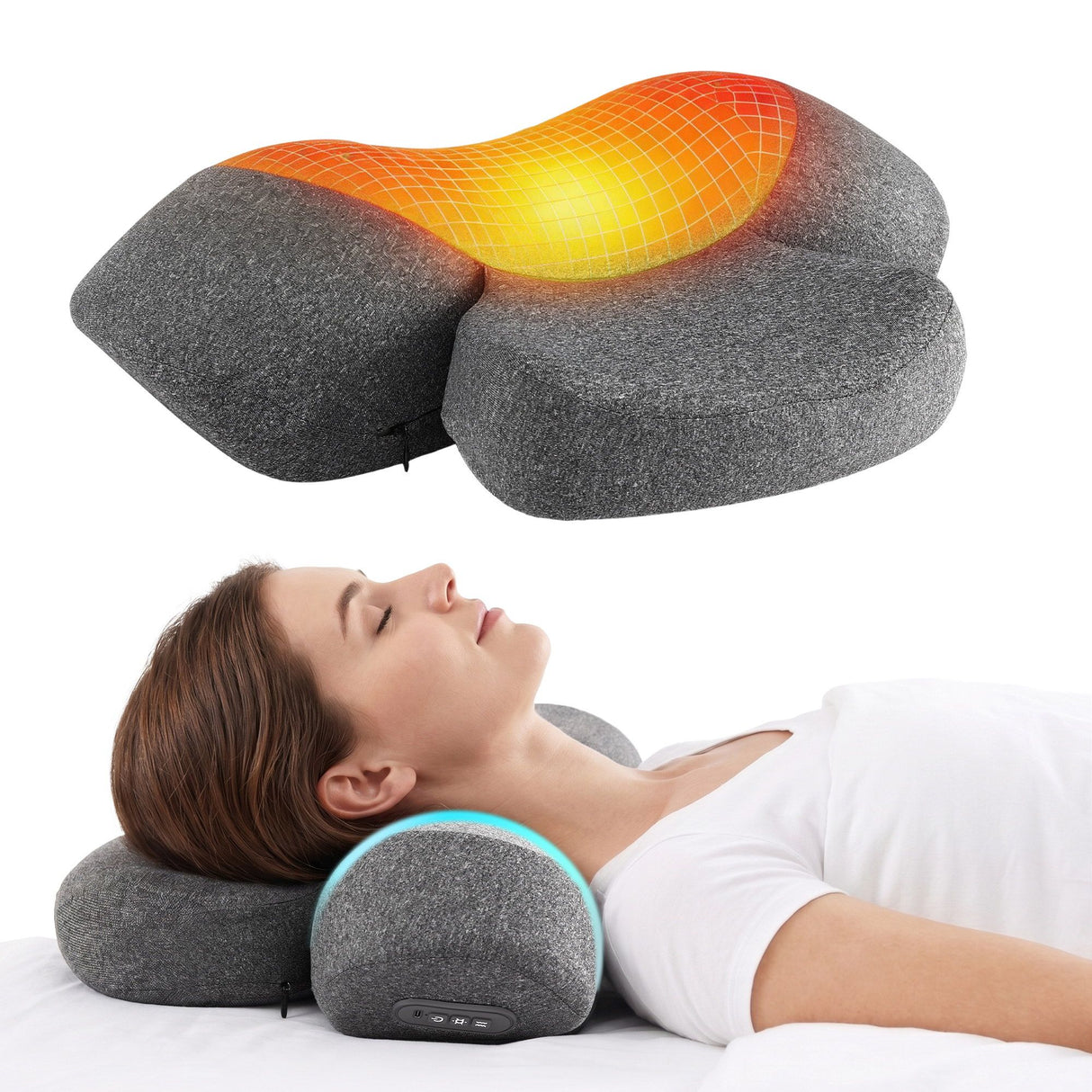 Rechargeable Heated Cervical Neck & Shoulder Massager Pillow