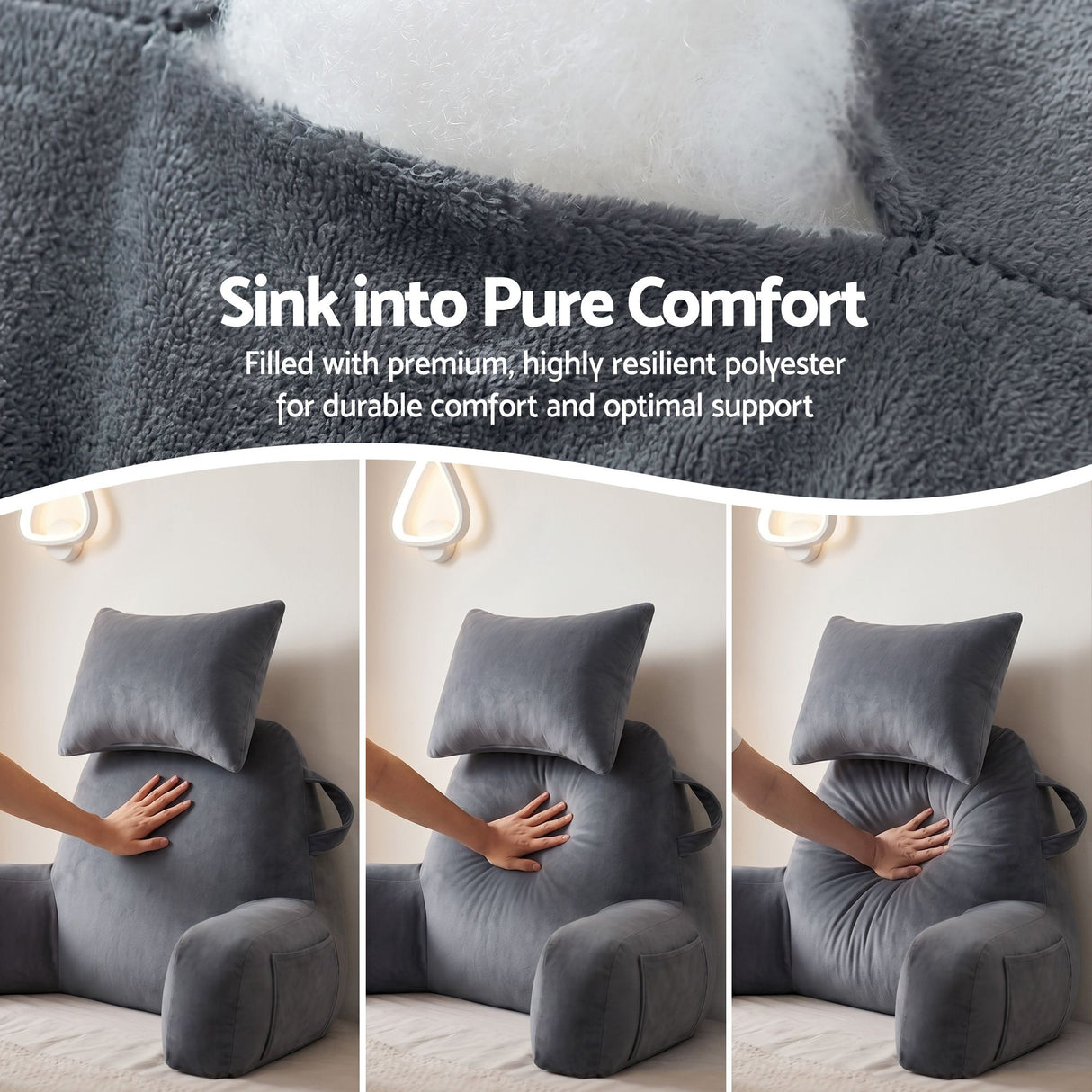 Reading Pillow for Bed with Neck & Lumbar Support