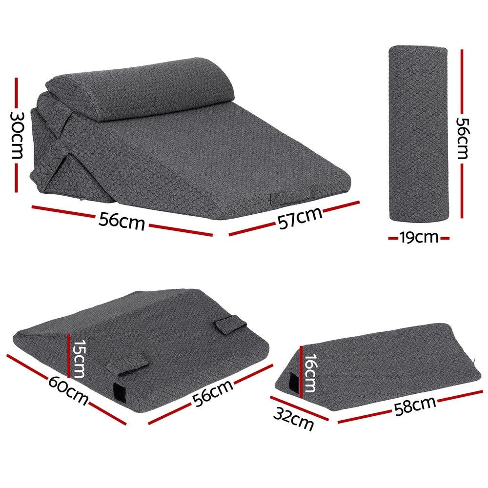 Adjustable Memory Foam Wedge Pillow for Back, Neck & Leg Support
