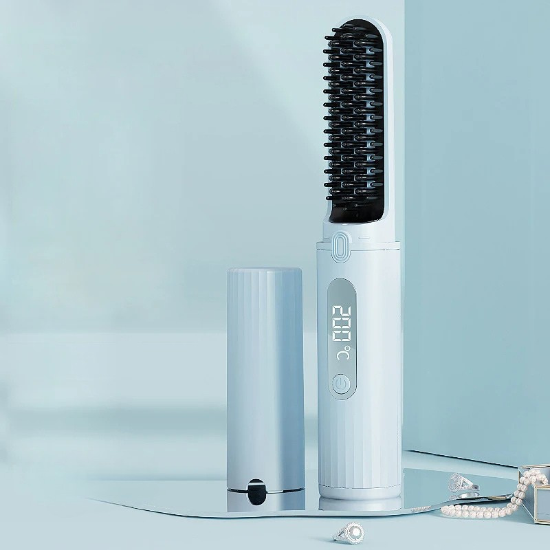 SILK ROLLA Professional Cordless Hair Straightener Brush With LCD Display - Silk Rolla