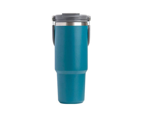 900ML Purple Stainless Steel Travel Mug with Leak-Proof 2-In-1 Straw and Sip Lid, Vacuum Insulated Coffee Mug