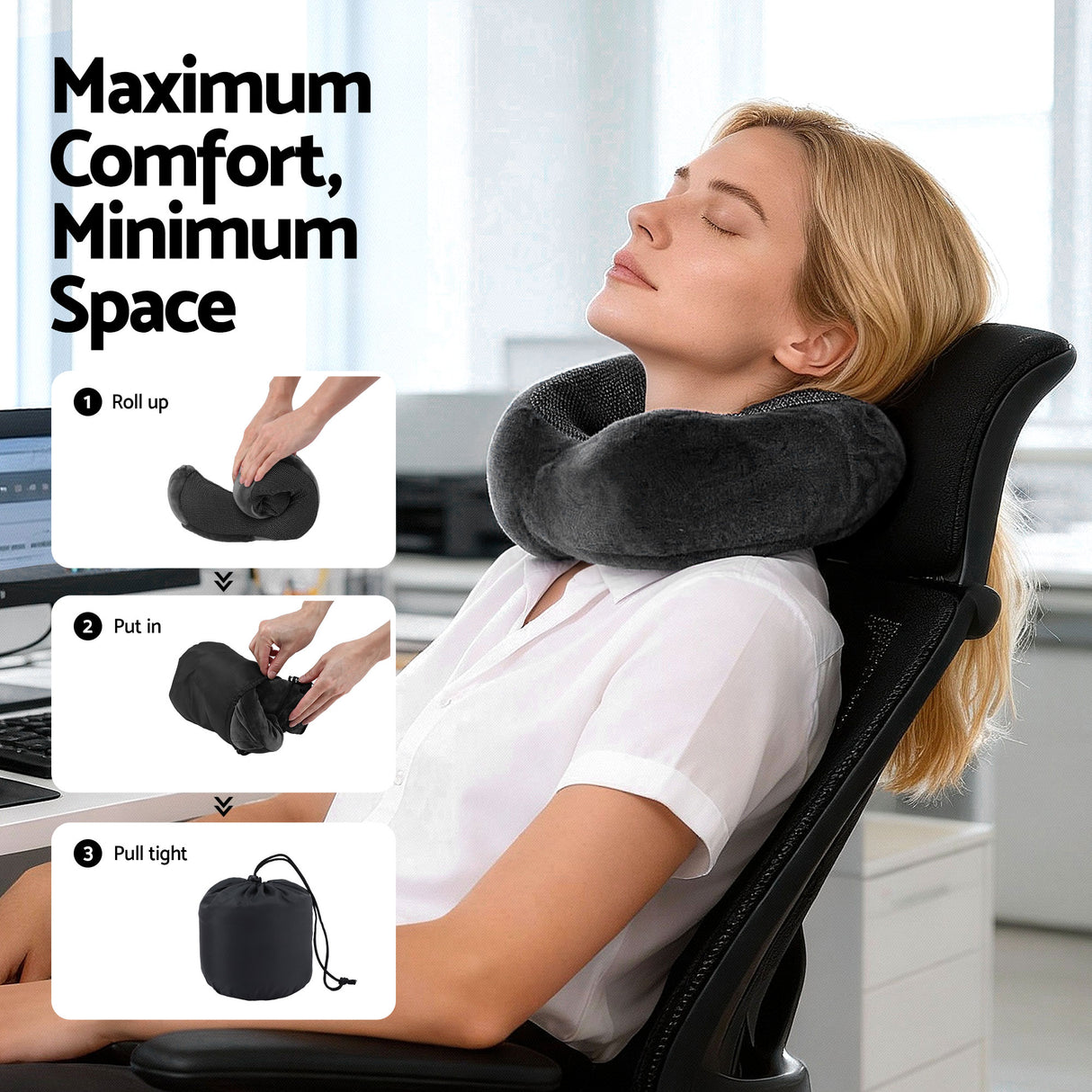 Memory Foam Travel Neck Pillow
