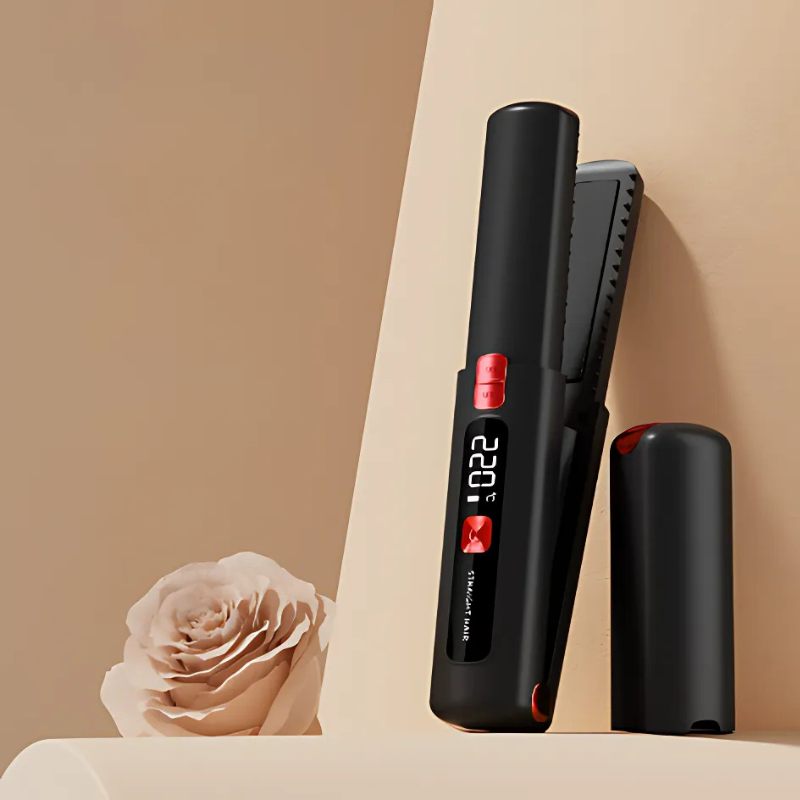 SILK ROLLA Portable Hair Straightener – Cordless 2-In-1 Travel Hair Styler with LCD Display