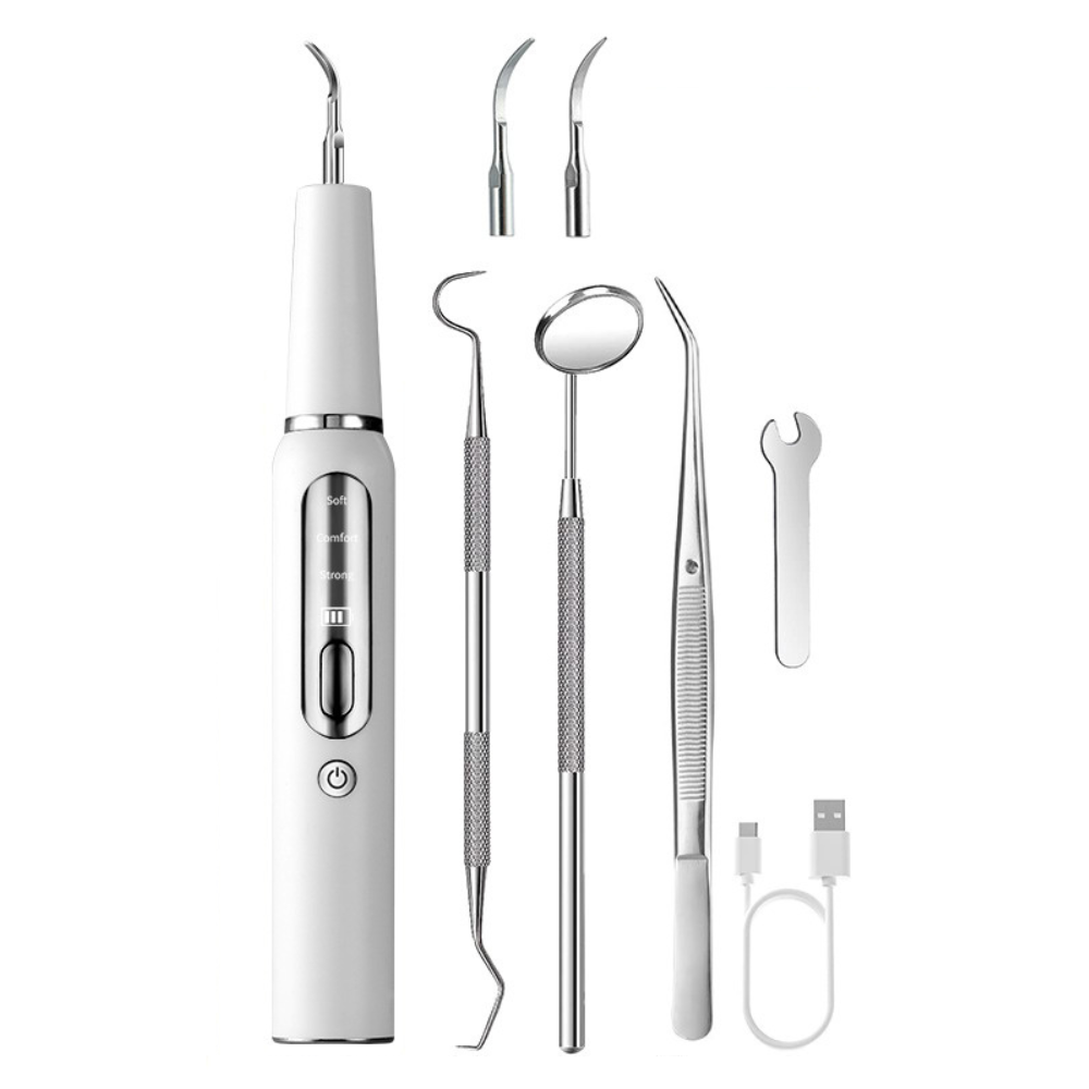 Ultrasonic Dental Cleaner Kit – Electric Plaque & Tartar Remover, Rechargeable Teeth Scaler