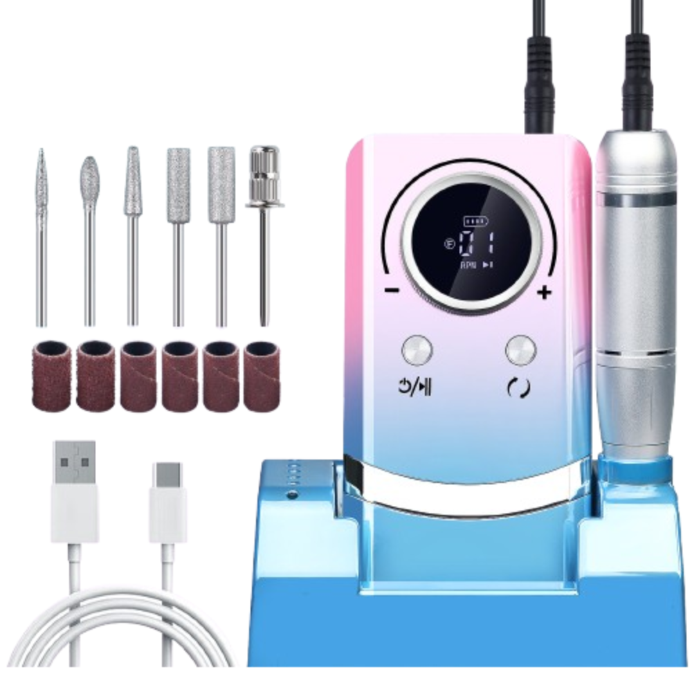 Professional Electric Nail Drill Set, 45000RPM Rechargeable Nail Drill for Manicure and Pedicure