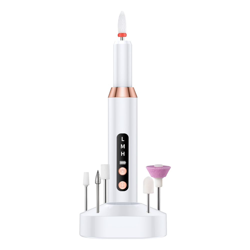 Cordless Electric Nail Drill Kit - Portable Manicure Pedicure Polisher with 12 Drill Bits
