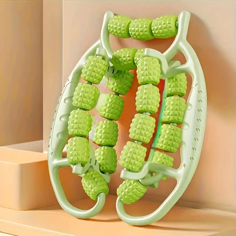 Leg & Thigh Massage Roller - 12-Wheel Fitness Tool for Calf Muscle Relief & Stretching