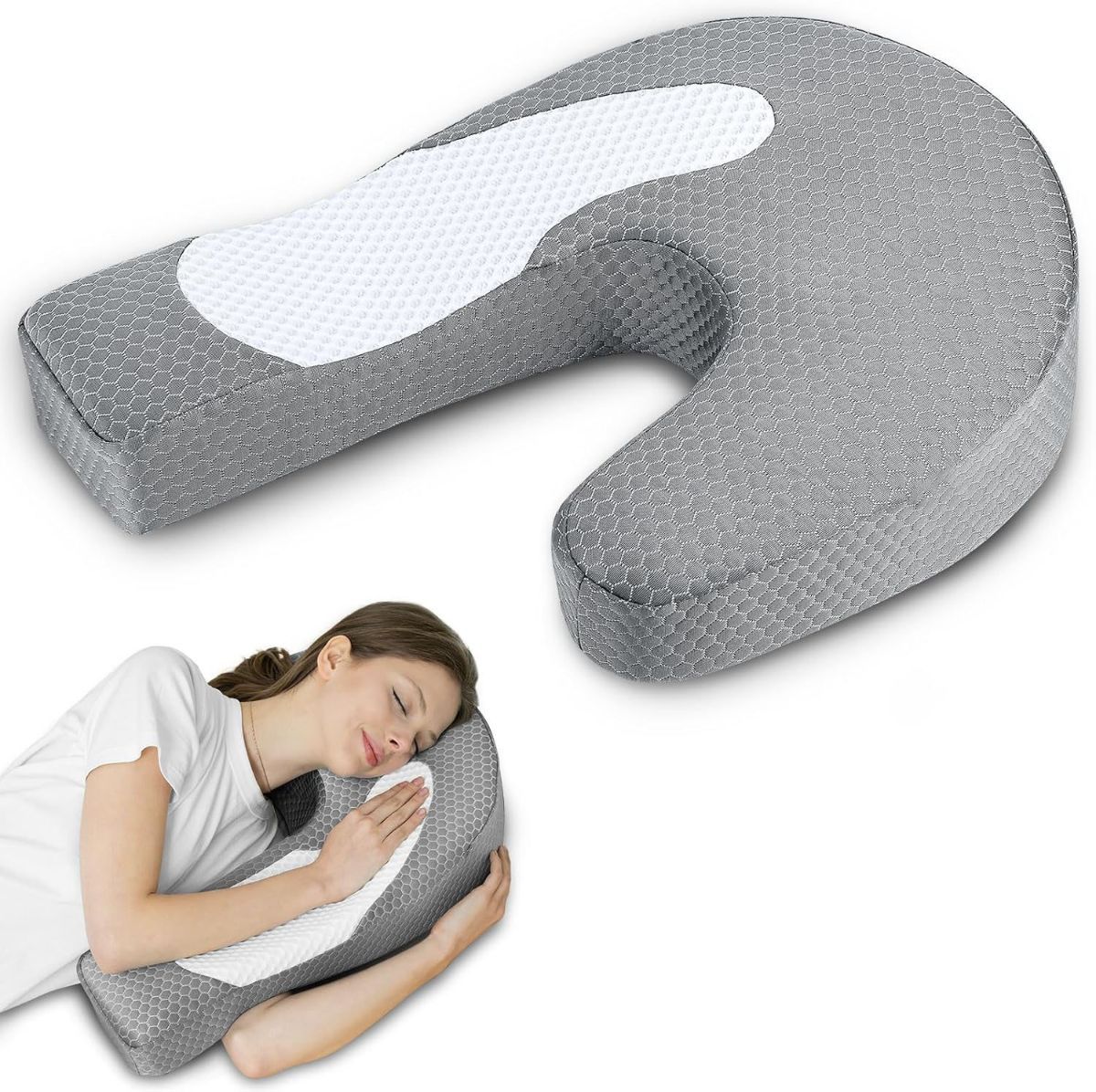 Ergonomic Memory Foam Arm Pillow for Side Sleepers