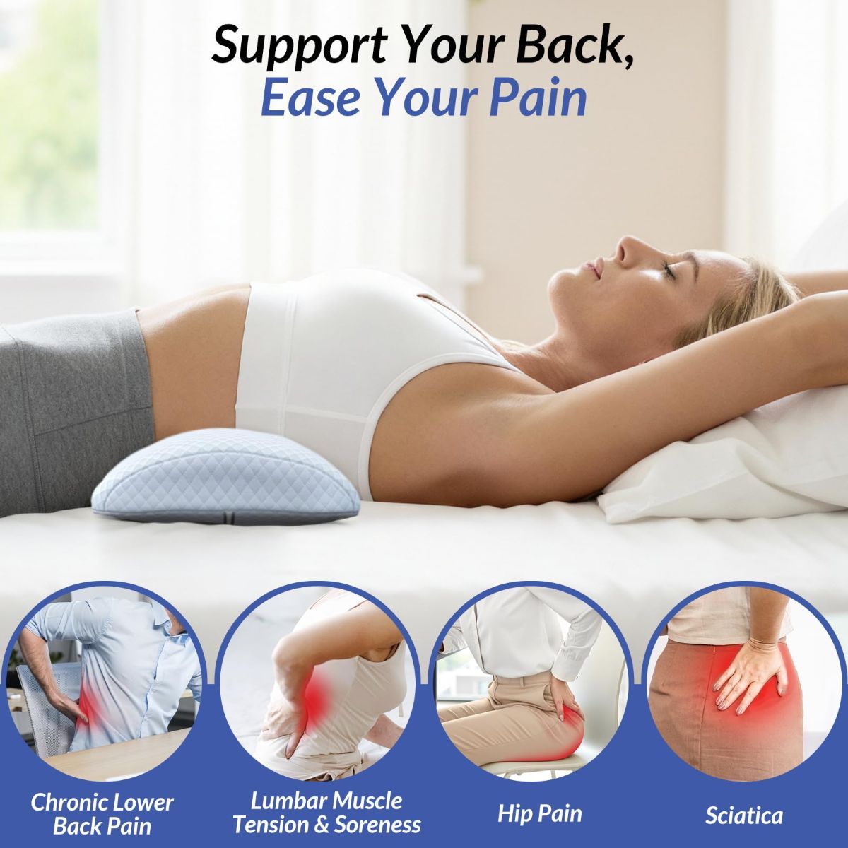 Inflatable Lumbar Support Pillow