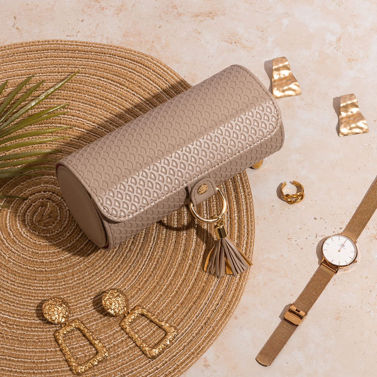 Travel Jewellery Case - 3-Layer Cylinder Jewellery Organiser