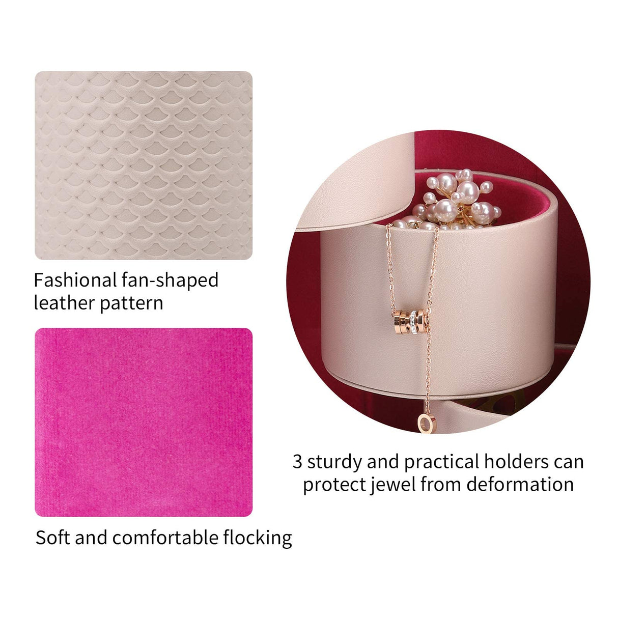 Travel Jewellery Case - 3-Layer Cylinder Jewellery Organiser