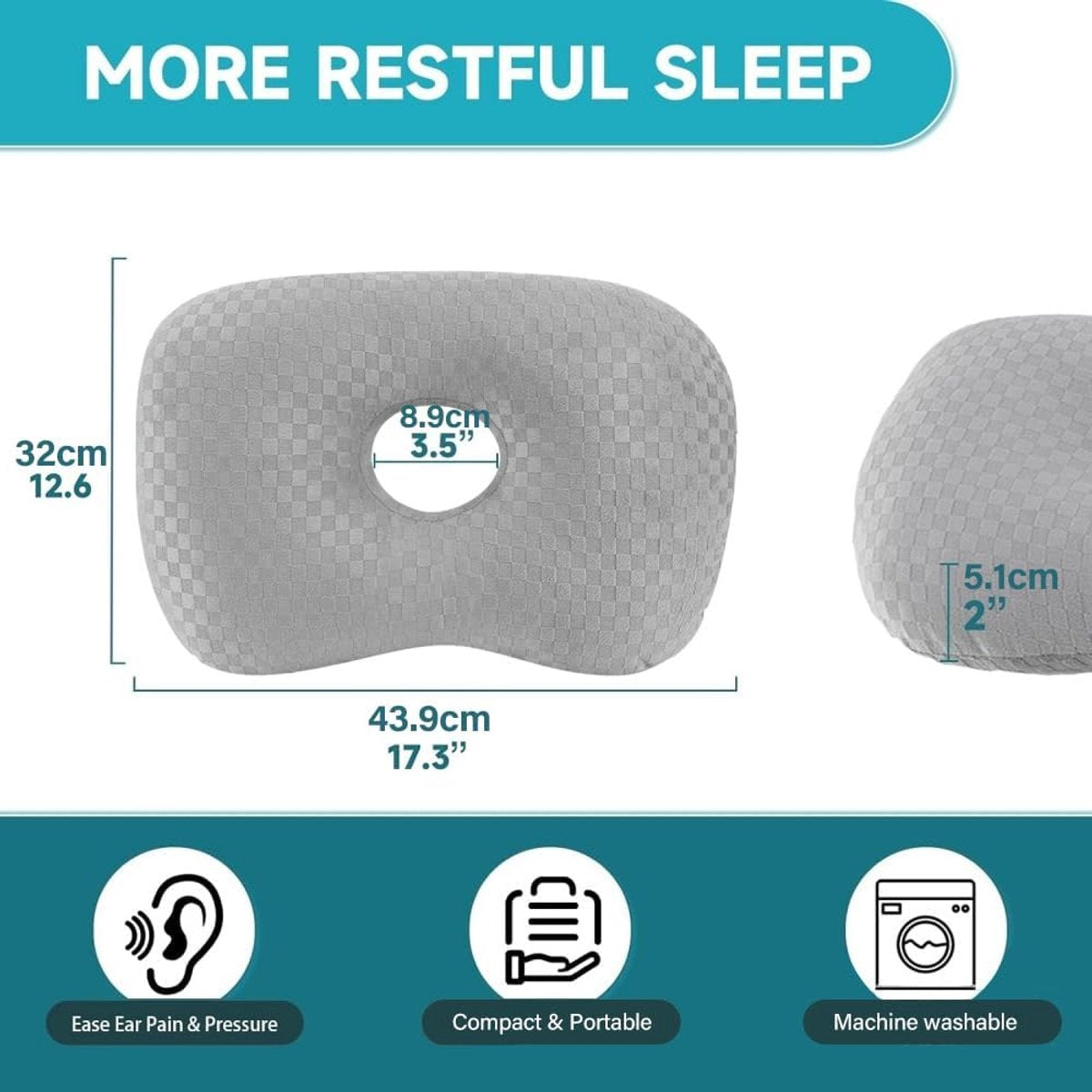 Adjustable Ear Support Pillow for Side Sleepers