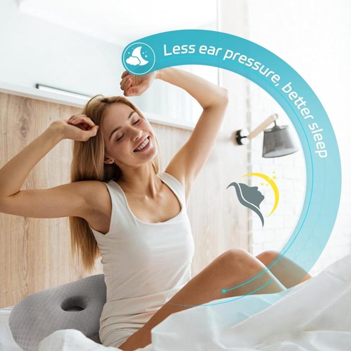Adjustable Ear Support Pillow for Side Sleepers