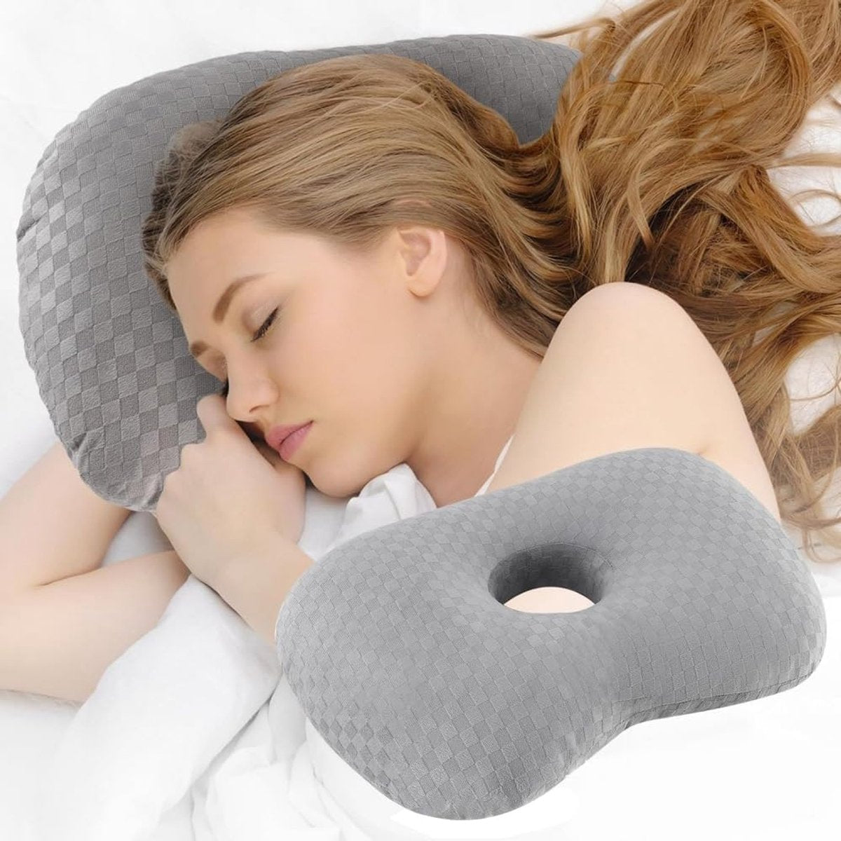 Adjustable Ear Support Pillow for Side Sleepers