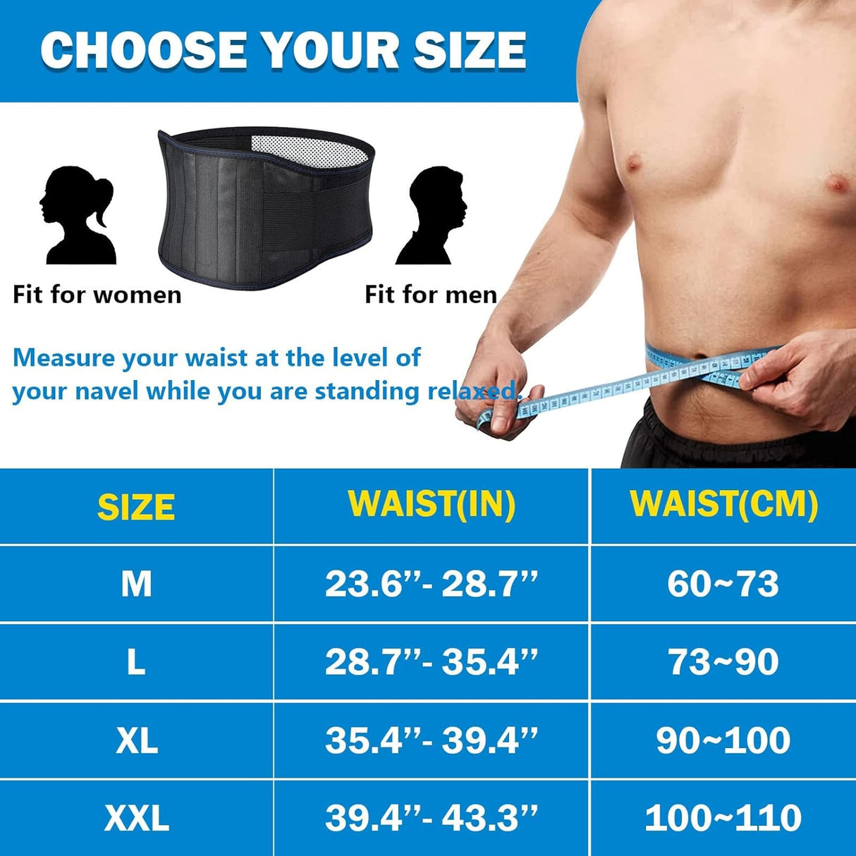 Heating Magnetic Therapy Back Brace Support Belt for Men Women, for Sciatica, Herniated Disc, Scoliosis Back Pain Relief - XXL1