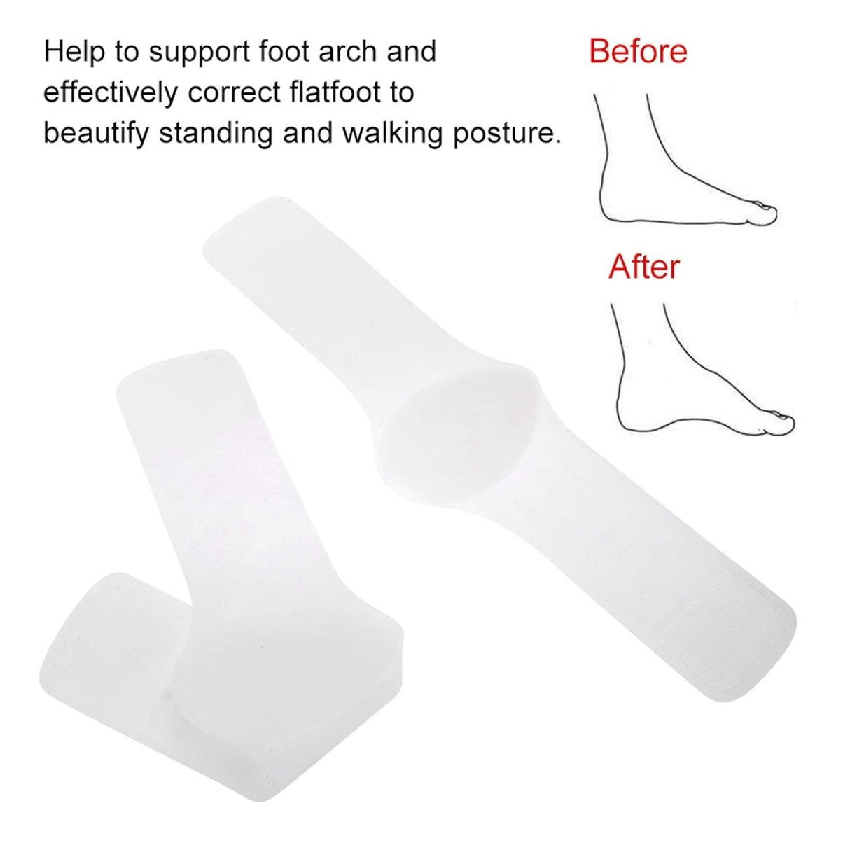 Orthotic Insoles, Orthopedic Foot Pads for Silicone Feet Cushion Footwear Insoles Pain Relief Pads, Foot Orthotics Massage Pad Insoles Foot Sleeves for Pain Relief(A)