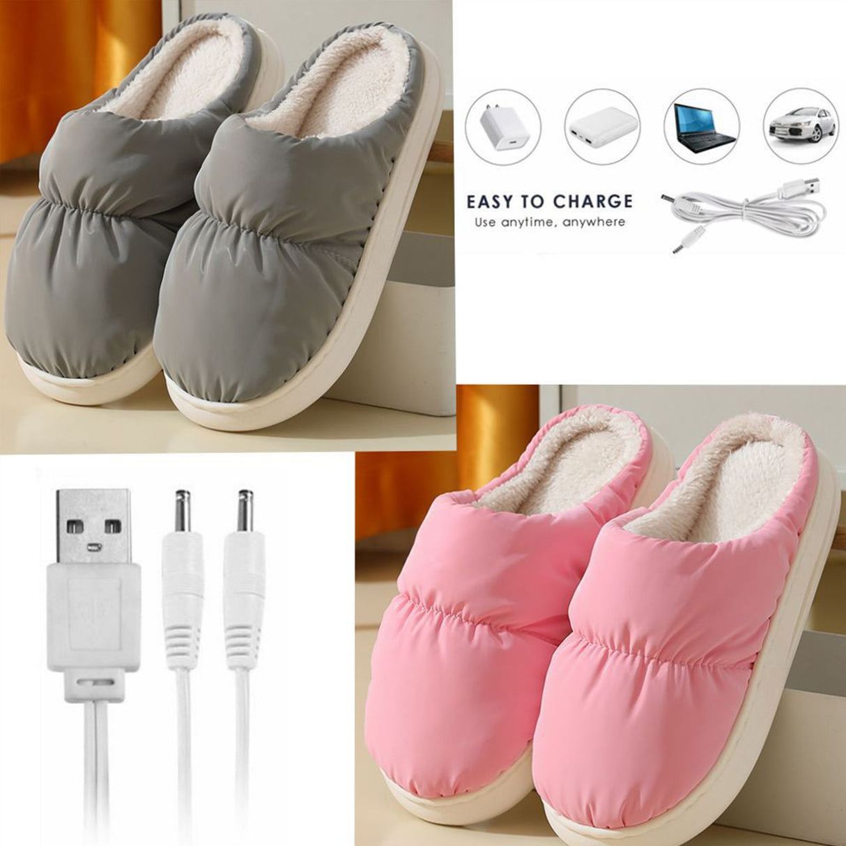 Rechargeable Heated Cloud Slippers
