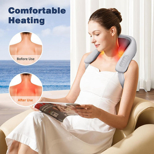 Neck & Shoulder Massager with Heat - 5D Deep Kneading Electric Pain Relief Device