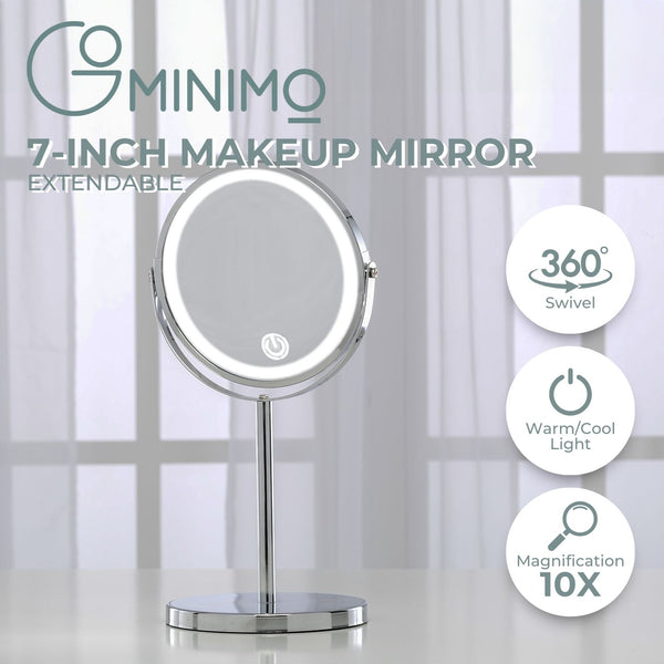 GOMINIMO 7 Inch LED Makeup Mirror with 10x Magnifying