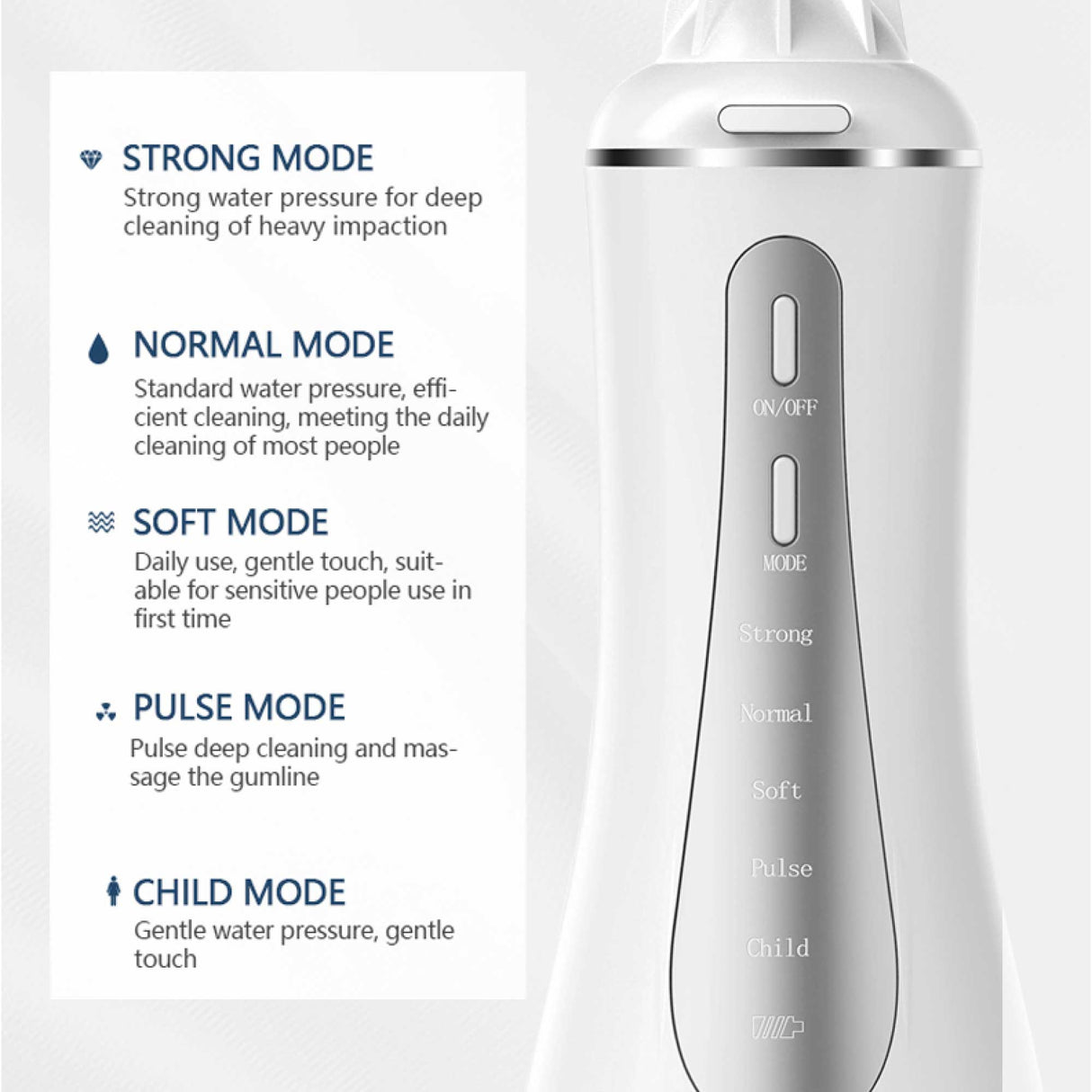 Portable Oral Irrigator - Rechargeable Water Dental Flosser Teeth Cleaner