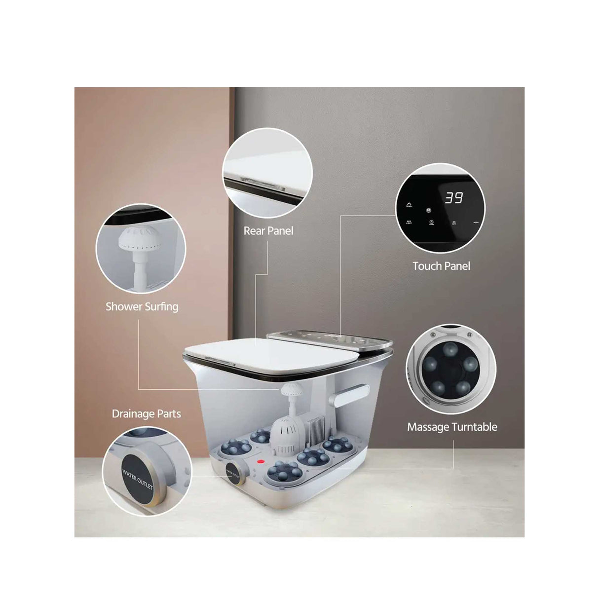 Automatic Water Heating Foot Spa Massager