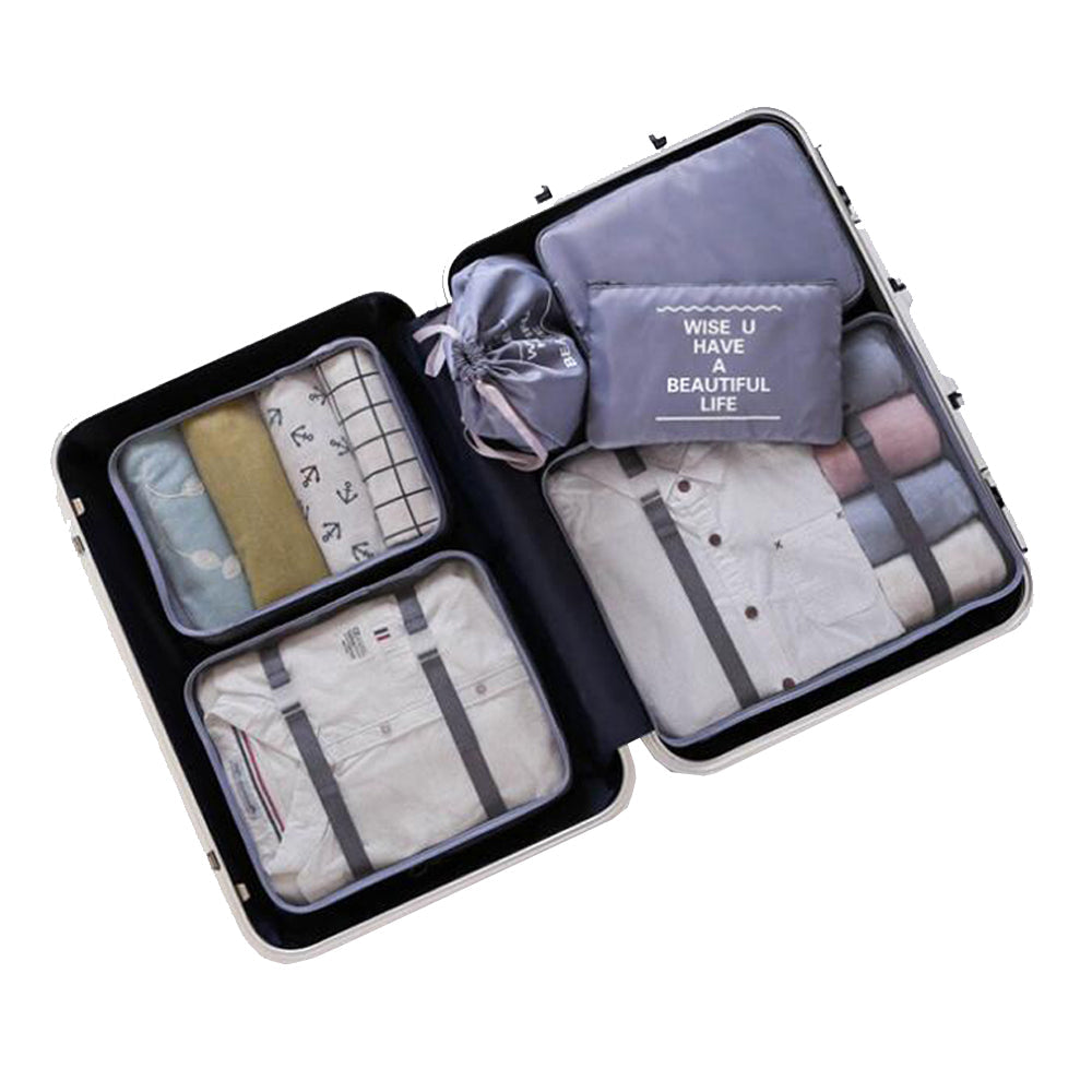 Waterproof Compression Packing Cubes Large Travel Luggage Organiser Storage 6 PCS
