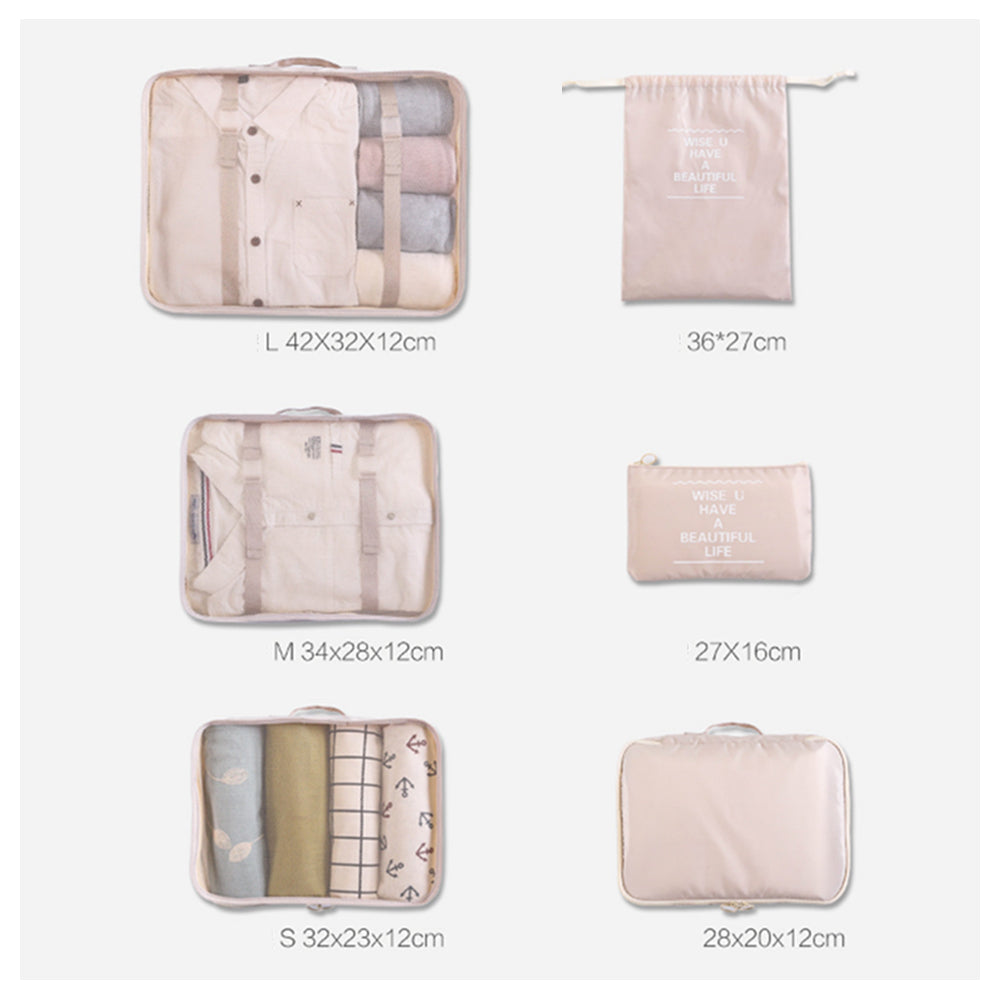 Waterproof Compression Packing Cubes Large Travel Luggage Organiser Storage 6 PCS
