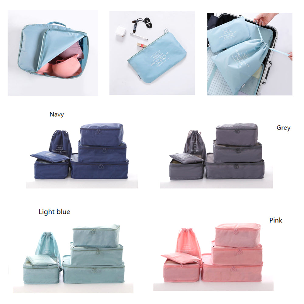 Waterproof Compression Packing Cubes Large Travel Luggage Organiser Storage 6 PCS