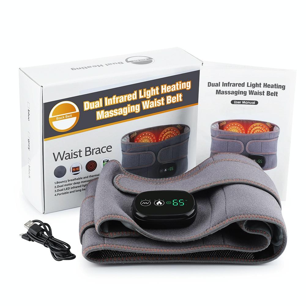 Heated Lumbar Massage Belt - Adjustable Back Wrap for Lower Back Pain Relief & Muscle Support