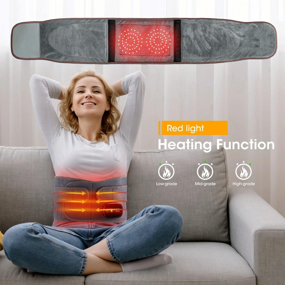 Heated Lumbar Massage Belt - Adjustable Back Wrap for Lower Back Pain Relief & Muscle Support