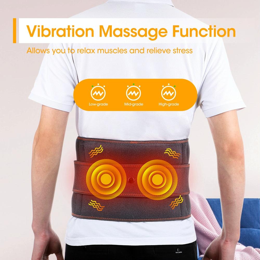 Heated Lumbar Massage Belt - Adjustable Back Wrap for Lower Back Pain Relief & Muscle Support