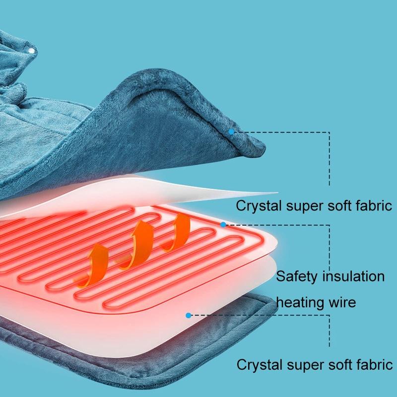 Electric Heated Neck & Back Shawl - Soft Warming Wrap for Pain Relief & Muscle Relaxation