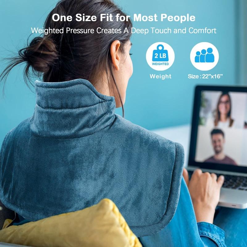 Electric Heated Neck & Back Shawl - Soft Warming Wrap for Pain Relief & Muscle Relaxation