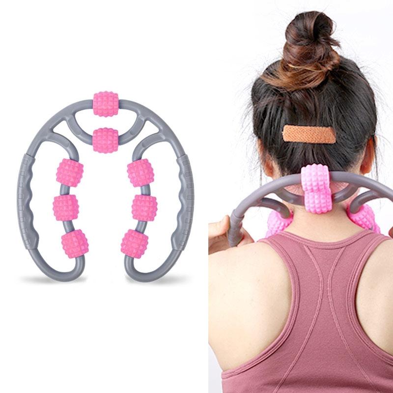 8-Roller Yoga Massage Ring - Leg, Neck & Shoulder Muscle Relief Roller for Fitness & Recovery